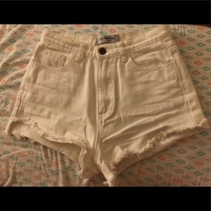White denim shorts